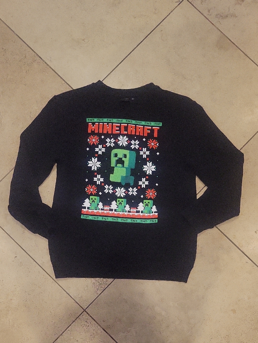 Boy's Black Minecraft Holiday Sweater